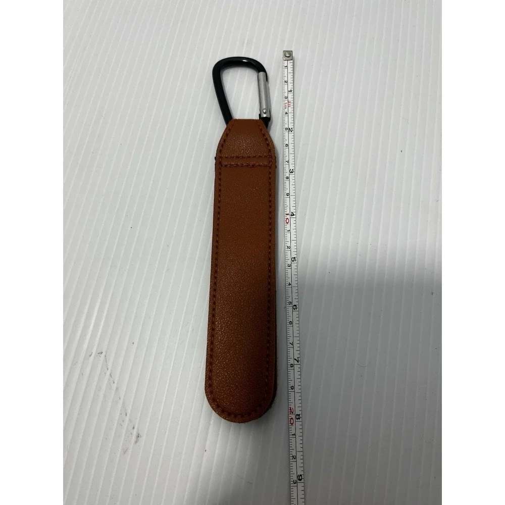 Stroller Hooks Leather Heavy Duty Carabiner Hook Straps with Stylish Clips Brown